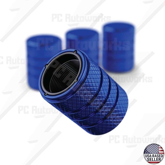 Aluminum Tire Valve Stem Caps – Anti-Rust, Premium Anodized Aluminum, Corrosion-Resistant, Easy Install, Universal Fit for Car, Truck, Bike, SUV – 1 Pack/Set of 4 (Cobalt Blue)