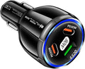 Car Charger Adapter, 3 Port USB-C & USB-A 90W Fast Charger, Car Interior Accessories, Essential Travel Gifts for Men and Women, Fit for iPhone 17/16/15/14/13Pro Max, Samsung, Android (Black 1pc)