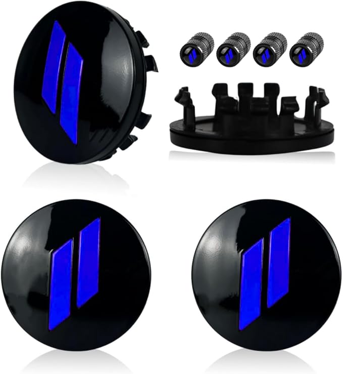 4pcs Wheel Center Cap 63mm/2.5 inches Slash Covers Hub Cap Compatible with Dodge Charger Challenger Durango Hornet Dart R/T SRT Magnum Nitro Journey Caliber Avenger and Ram (Blue)
