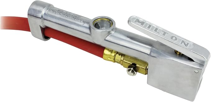 553 Heavy-Duty Truck Tire Inflator with Pressure Gauge, 5' Hose Dual Lock-on Air Chuck, Made in USA (OSHA Compliant) 10-160 PSI