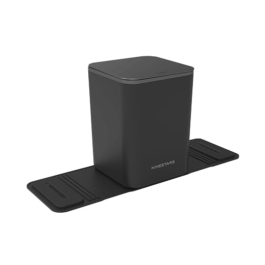 Mini Car Trash Can with Press Lid, 3L / 0.79 Gallon Small Garbage Bin, Foldable Leak-Resistant Design with Weighted Non-Slip Base for Car Floor & Center Console (Black)
