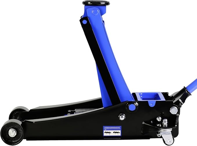 4 Ton Low Profile Floor Jack, Heavy Duty Floor Jack with Dual Pistons Quick Lift Pump, Steel Car Jack Adjustable Height 4"-21", Hydraulic Trolley Floor Jacks 4 Ton/8000 LB Capacity, Blue