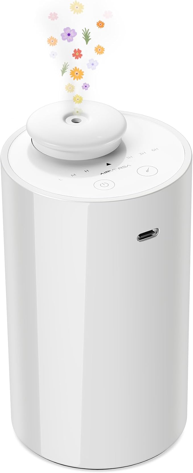 Waterless Diffuser for Essential Oil, Car Diffsuer, Battery Operated Nebulizer, 0.7 Fl Oz/ 20mL, Mini Scent Air Machine, 3 Timers & 3 Mist Levels for Home, Room, Car, Office - AN6 Cooo Gray