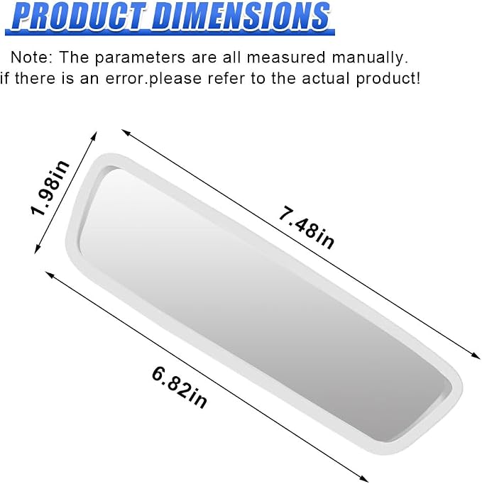 YoRise Car Rear View Mirror Protector Frame, Rearview Edge Cover (White) | Car Rearview Mirror Cover, Car Mirror Decoration Protector Accessories for Most Cars