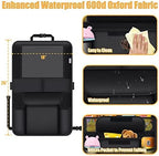 Kick Mats Back Seat Protector, Waterproof Oxford Seat Back Protector, Car Seat Back Protector for Kids, Back of Seat Protector for Kids Feet Car Seat (Black C -1pc)