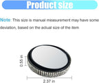 2PCS Automotive Rearview Mirror Blind Spot Mirrors - 2'' 360° Adjustable Bling Rhinestone Car Side View Mirror with Frame - HD Glass Round Wide View Angle Convex Mirrors for Car SUV Truck (White)