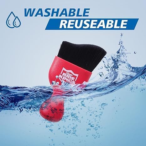 Car Interior Detailing Brush - Red | Sweeps dust from auto dashboard, door panels & buttons. Soft bristles with cover. Ideal vehicle cleaning supply gift.