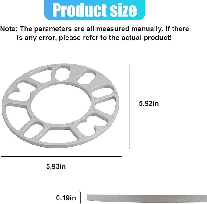 YoRise 2PCS 5 mm Car Wheel Spacers, PCD 100-120mm Aluminum Alloy Hub Centric Wheel Spacer for 4 & 5 Lug, Universal Car Tire Accessory for 4X100, 4X114.3, 5x108, 5x112, 5x120 Bolt Pattern(5MM)