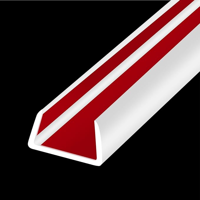 Rubber Edge Trim, Flexible Self-Adhesive U Shaped Peel and Stick Edge Banding, 5/8"(16mm) Wide U Channel Edge Protector, Baby Proof Edge Guards for Woods, Plywood, Furniture, 20Ft, White