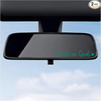 2PCS Trust in God Rearview Mirror Decals, Automotive Vinyl Rear View Mirror Decorative Stickers, Waterproof Trust in God Stickers for Car Truck Laptop, Car Accessories (Green)