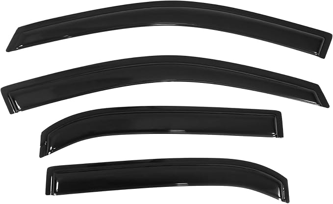 Fit 2010-2017 Chevy Equinox Slim Style Acrylic Smoke Tinted Window Visors |, Dark Smoke, Improve Circulation, Impact Resistant, Waterproof, Anti Fog, Wind Sun Rain Vent Guards, 4PCS