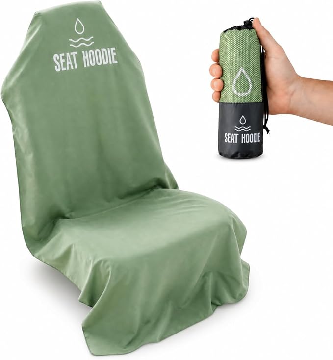 Car Seat Towel | Premium Microfiber Towel Seat Covers for Cars | Universal Fit & Machine Washable | Portable Car Seat Towel Cover After Gym, Yoga, Beach (Forest Green)
