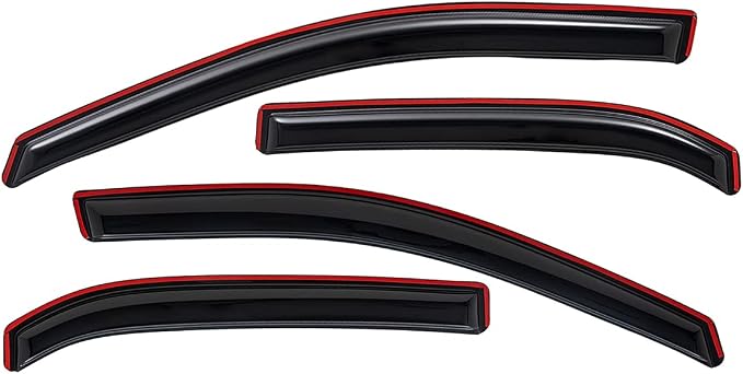 Extra Durable Clip-on in-Channel Auto Vent Window Visor, Fits 2010-2017 Chevrolet Equinox, UV Protection Rain Guard, Original Wind Deflector, No-Drill Easy Install, Dark Smoke, 4-Pcs