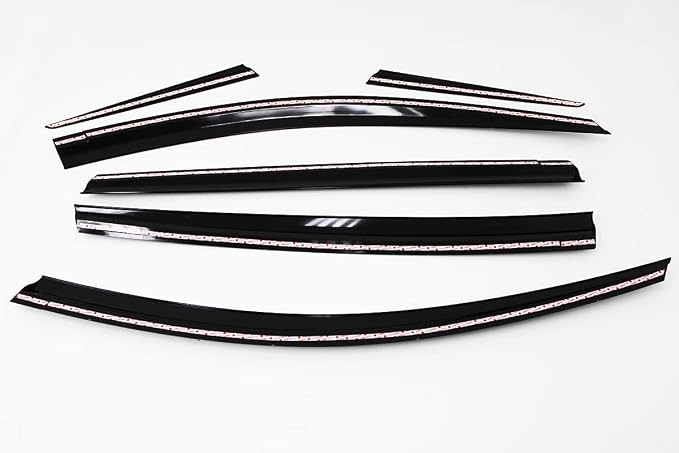 AUTOCLOVER Tape-On Rain Guards Window Visors 6 Pcs Set for Toyota Rav4 2013 2014 2015 2016 2017 2018 / Window Deflectors, Out-Channel Vent Shades (Smoked)