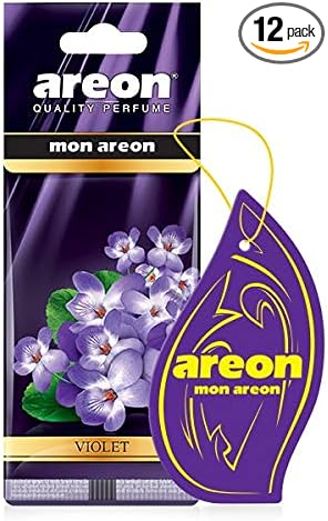 MON MA43 Hanging Best Car Air Freshener Violet Scent, Paper Hanging Ornaments, Long Lasting Scent for Car or Home 12 Pack