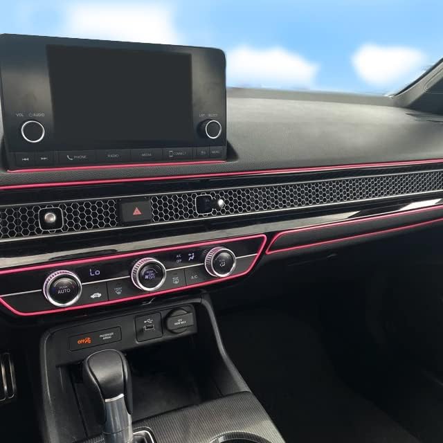 TIKUN TECH Pink Car Interior Decorative Molding Door Panel Dashboard Gap Trim Strip (10Ft)