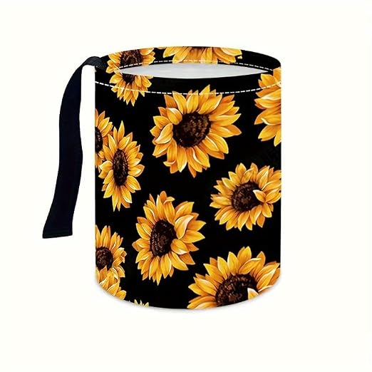 Portable Reusable Waterproof Car Trash Bin, Multipurpose Vehicle Organizer, Road Trip Essentials (sunflower2)