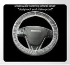 Disposable Steering Wheel Covers 100PCS PE Plastic Protectors | Stretch Elastic, Scratch Prevention, Universal Fit, Car Interior Accessories