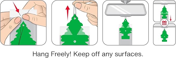 Cardboard Hanging Car, Home & Office Air Freshener, Summer Linen (Pack of 24)