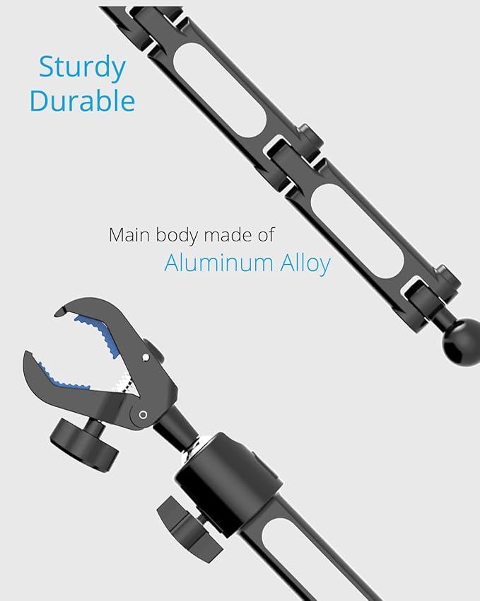 Phone Holder Car, Rear View Mirror Phone Holder - Aluminum Alloy Mount Multi-Angle Adjustment Rotatable and Retractable Compatible with All 4-7 Inch iPhone and Android Cell Phones (XL Black)