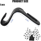 2PCS Car Seat Headrest Hook, Cute Bow Backseat Hanger Holder for Purse Bag Handbag Coat, Auto Interior Seat Back Grocery Storage Organizer Hook, Universal for Vehicles (White Polka Dots)