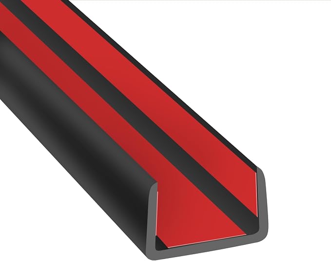 Rubber Edge Trim, Self-Adhesive Cabinet Door Edge Guard, Flexible U Shaped Edge Banding, Peel and Stick 1"(25mm) Wide Size U Shaped Protector, Baby Proof Guards for Plywood, Furniture, 20Ft