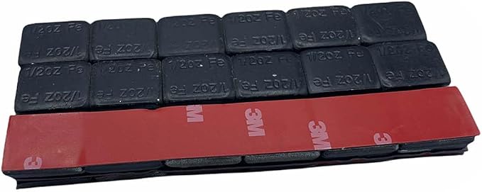 Stick On Wheel Weights - 0.50-Ounce, Black Colored Coating, Red Adhesive Tape - Professional Quality Tire Balancer Stickers - Durable Car, Vehicle, Automobile Accessories, Parts - Pack of 180