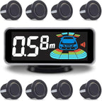 Car Parking Sensors Kit Reverse Radar parktronic System Auto Electronics Vehicle Backup Assistant Reverse 8 Sensor (Matte Black)