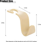 Car Seat Headrest Hook, 4PCS Vehicle Seat Back Hanger Storage Organizer for Handbag Purse Coat, Auto Interior Headrest Hook, Universal for SUV Automobile Truck (Beige)