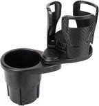 Car Cup Holder Expander for 2013-2018 BMW 3 Series 328i 335i 320i 330i 325i F30 F31, Multifunctional Dual Cup Mount with 360° Rotating Adjustable Carbon Fiber Texture Adapter