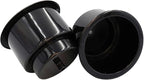 Black Plastic Cup Drink Holder Insert with Drain for Boat Car Marine Rv, 8PCS