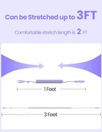 Purple USB-C and Lightning Cable 2-in-1, 3-FT iPhone 17 16 15 Car Charger Cord, 60W Fast Charging Cable for iPhone, Samsung Galaxy Supports Apple CarPlay & Android Auto