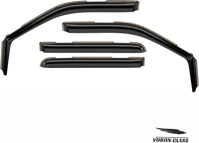 Voron Glass in-Channel Extra Durable Rain Guards for Ford F150 Raptor 2017-2020 SuperCrew, Window Deflectors, Vent Window Visors, 4 Pieces - 200288