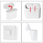Mini Car Bin with Lid and 2 Trash Bags - White, Cute Car Accessory for Storage and Organization, Small Trash Can for Kitchen, Bedroom and Office