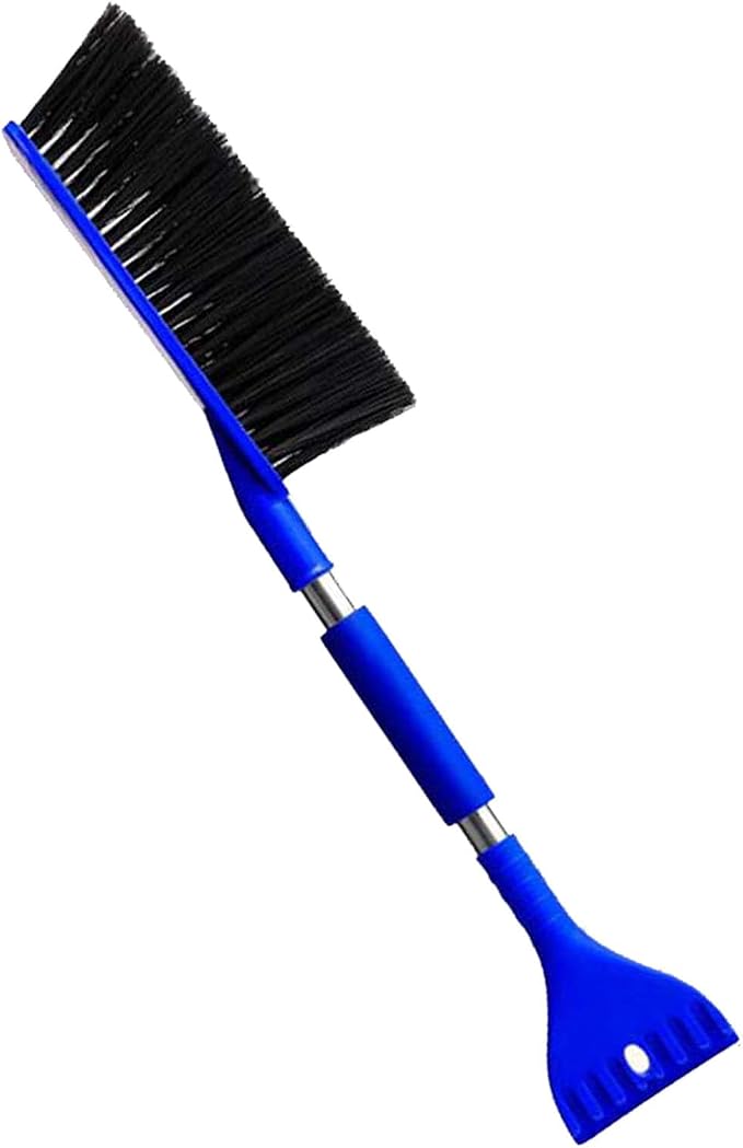 Snow Brush, Ice Scrapers Paint Protection Adjustable Head Ergonomic Grip Lightweight Multifunctional Windshield Scraper, 2 in 1 Winter Car Ice Kit for Cars Trucks (blue)