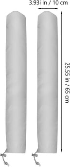 2Pcs Windshield Wiper Blade Cover, 25.5x3.9in Polyester RV Windshield Wiper Blade Protector, Gray Wiper Blade Protector, Waterproof Rainproof Bird Droppings Wiper Cover for Car SUV Truck