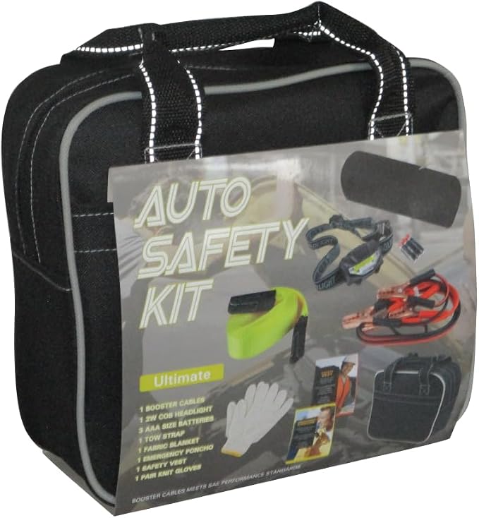 Heavy Duty and Portable Ultimate Car Emergency Kit for Roadside Auto Safety Emergencies