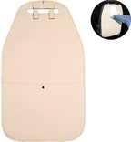 HCMAX 2 Pack Kick Mat Car Seat Back Protector Waterproof Easy to Clean Multifunctional Organizer Storage Bag Travel Accessory PU Leather Beige