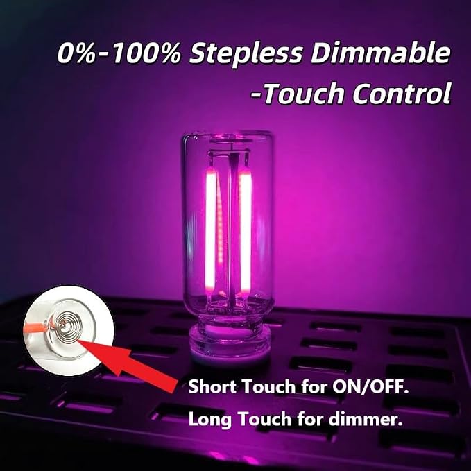 Dimmable Purple USB Touch Control Led Lights, Glass Car Led Lights Interior, Cute Interior Car Lights, Retro Led Night Light Ambient Lighting, USB Mood Lamp Bedroom, Gift for Men Women