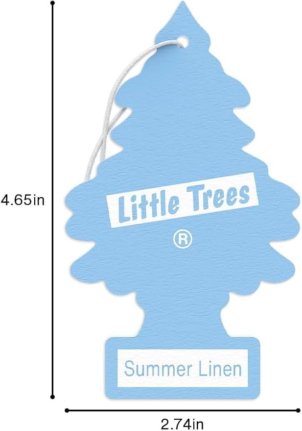 Cardboard Hanging Car, Home & Office Air Freshener, Summer Linen (Pack of 24)