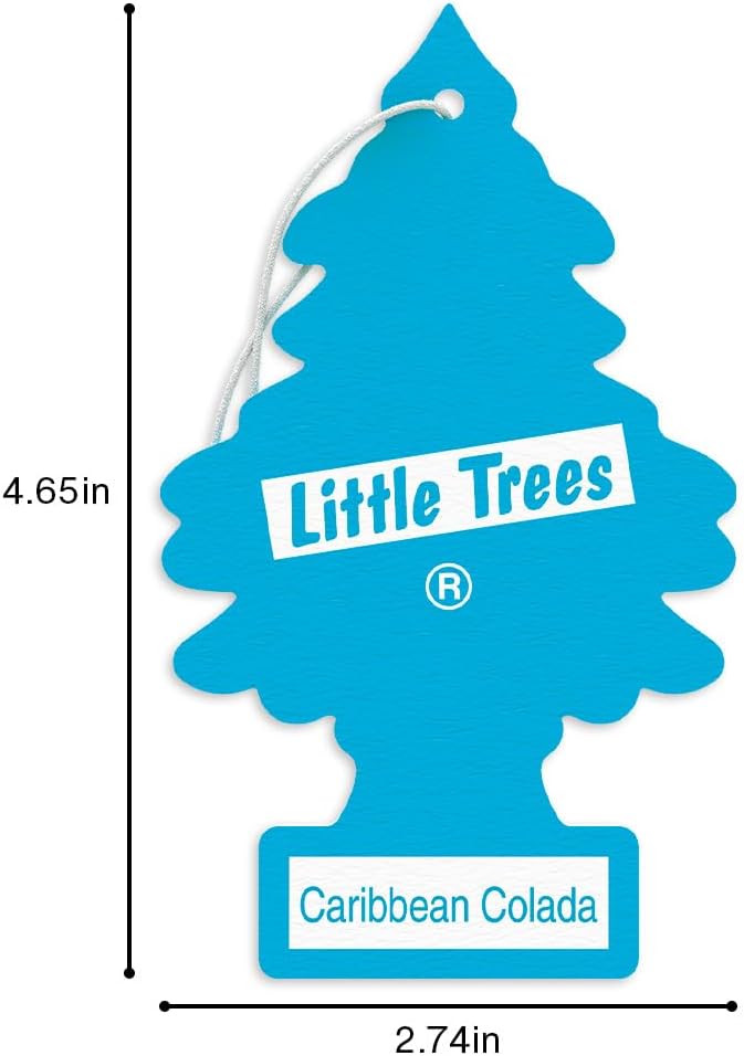 Car Air Freshener | Hanging Tree Provides Long Lasting Scent for Auto and Home | 24 Air Fresheners |Caribbean Colada