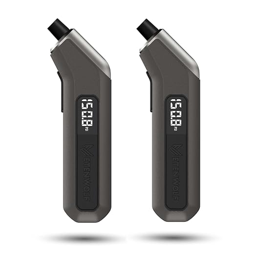 Digital Tire Pressure Gauge 2 Pack, Industrial Tire Gauge 3-200 PSI, Calibrated to ANSI B40.7 Grade 2A(Plus-Minus 0.5%), Air Pressure Gauge with Replaceable AAA Batteries (Space Grey)