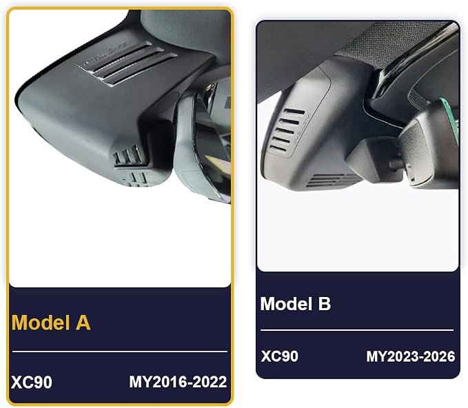 Front 4K+Rear 1080P Dash Cam Adapts for Volvo XC90 2016-2022 T5 T6 T8 (Model A), Integrated OEM Look, Dual HD Video, Loop Recording, Built-in WiFi & APP, G-Sensor, Easy to Set, 128GB Card