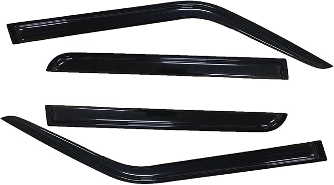 Tape-On Window Visors 4-Piece for 2007-2018 Jeep Patriot Sun Rain Guard Shield Shade Smoke 94359