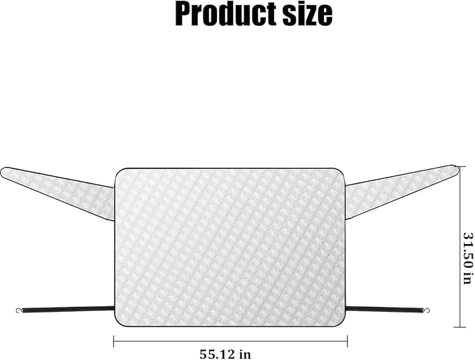 Zpana Car Magnetic Rear Windshield Snow Cover, Vehicle Rear Window Frost Cover with Elastic Strap, Automotive Windshield Protector for Ice and Snow, Universal for Most Sedan SUV