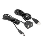 Dashboard Cable Adapter,1.5m USB Panel Extension Cable 2 Port Car Mount Flush Cord for Truck Boat