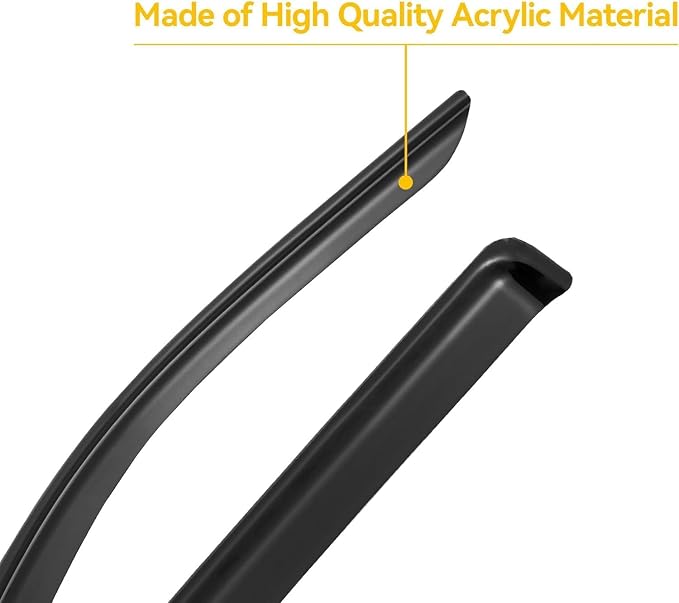 Window Visors Rain Guards for 2019-2026 Dodge Ram 1500 Crew Cab (New Body Style), Out-Channel Window Vent Wind Deflectors Shades for 19-26 Ram 1500 (NOT for Classic Style)