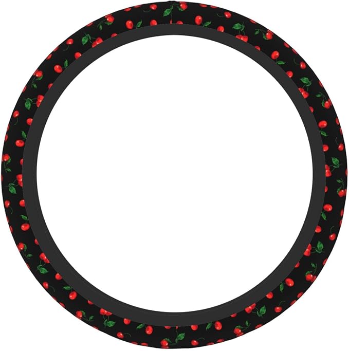 Delicious Cherry Elastic Steering Wheel Cover Non-Slip Breathable Steering Wheel Protector Fit Auto, Suvs, Truck