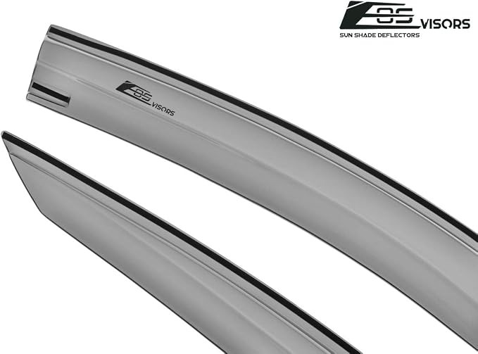 Replacement for 2009-2014 Acura TL | EOS Visors JDM Mugen Tape-On Style Smoke Tinted Side Vents Window Rain Guard Deflectors