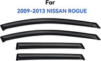 Window Visors Rain Guards for 2009 2010 2011 2012 2013 Nissan Rogue, Out-Channel Window Vent Wind Deflectors Visors Shades for 2014 2015 Rogue Select